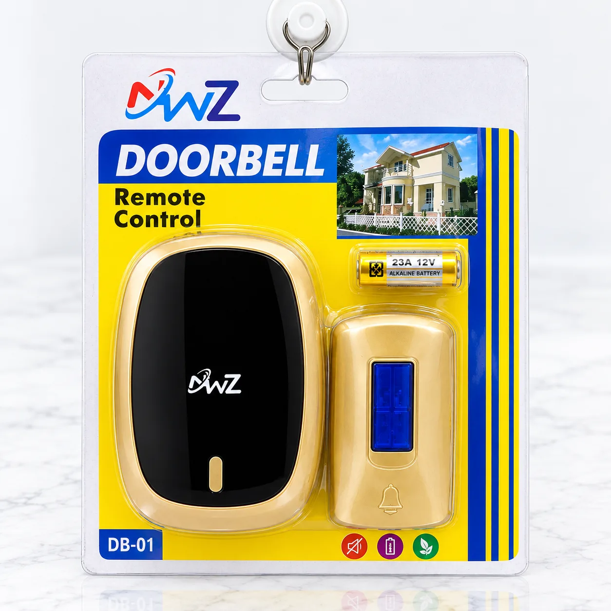 AWZ Doorbell Remote Control – Elegant Gold Finish Wireless Doorbell
